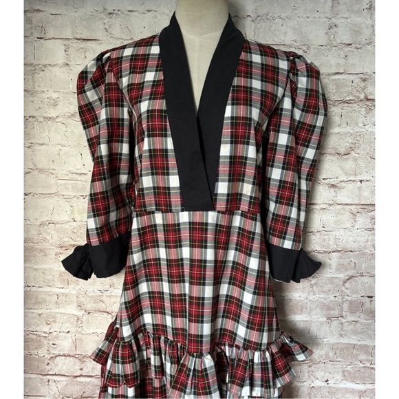 Victoria Dunn Women’s Stewart Tartan Plaid Maxi Dress Size XL - Picture 2 of 8